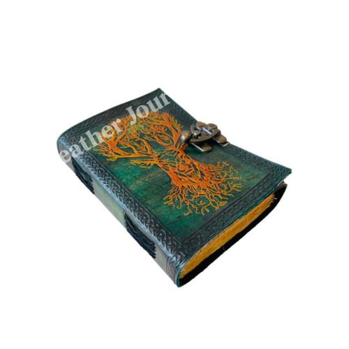 Vintage Leather Journal Women Book of Shadows Deer Sketchbook Deckle Old Pages Celtic vintage bound planner Notebooks